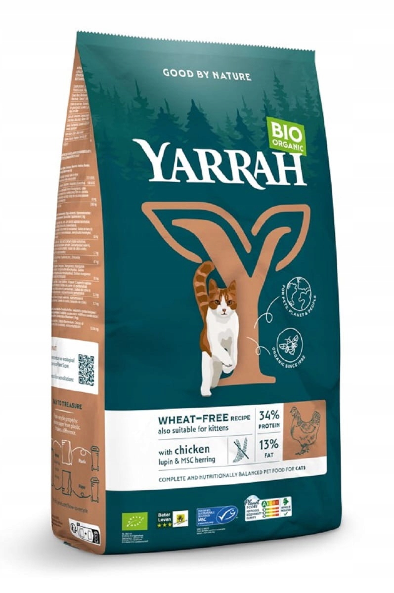 Levně (pro Kočky A Koťata) Krmivo S Kuřecím Masem A Hráškem Bio 800 g Yarrah