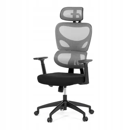 Autronic Kancelářská židle, šedá síťovina, černý plast, kolečka