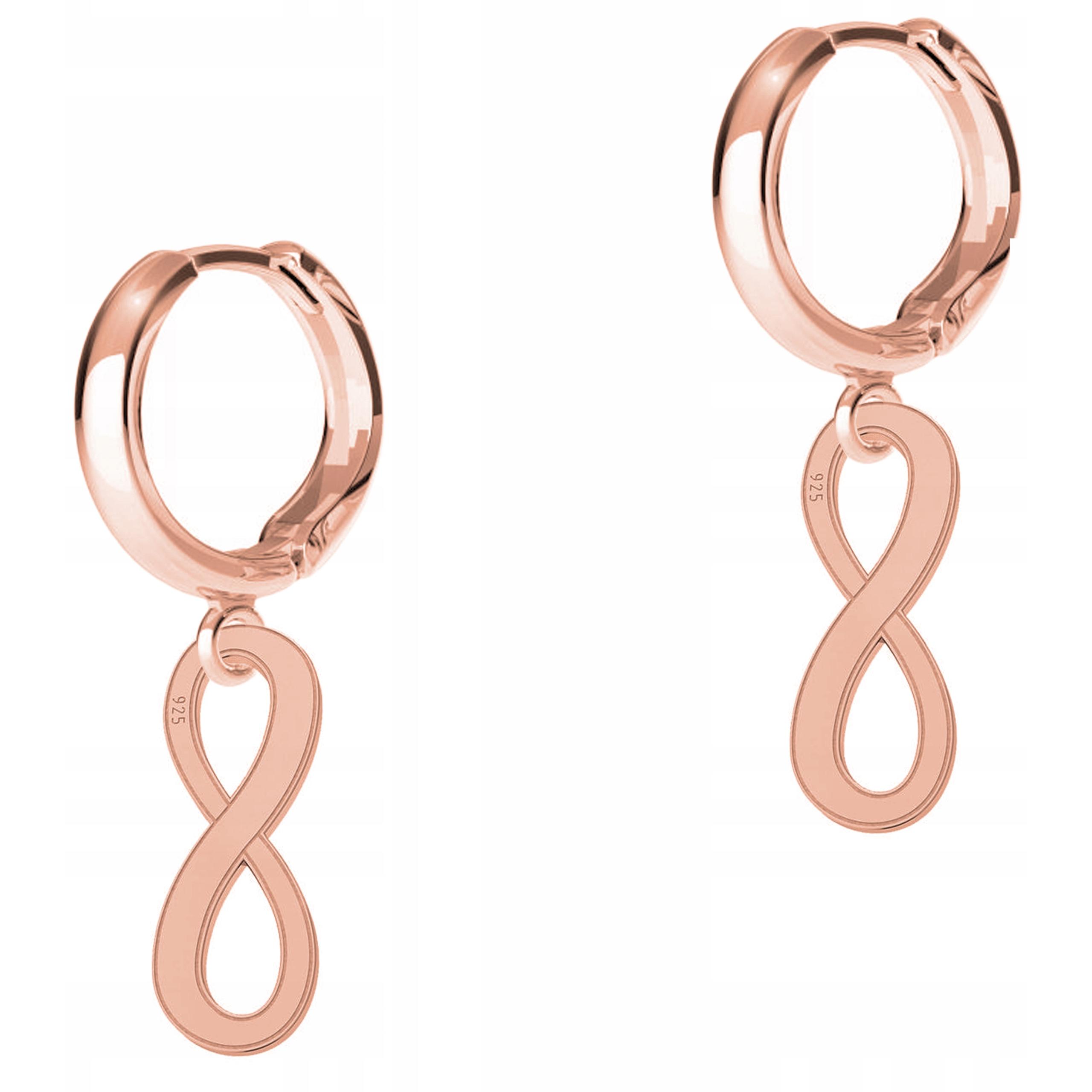 Náušnice pozlacené se znakem Infinity nekonečna Osmičky Stříbro 925