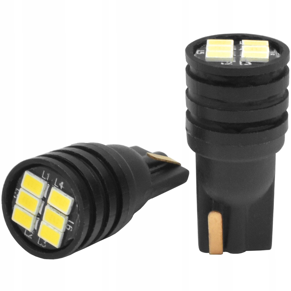 Żarówki Hoalte W5W 5W5 T10 6 Led Diodowe Białe 5600K 12V Can-bus 2 Szt/kpl