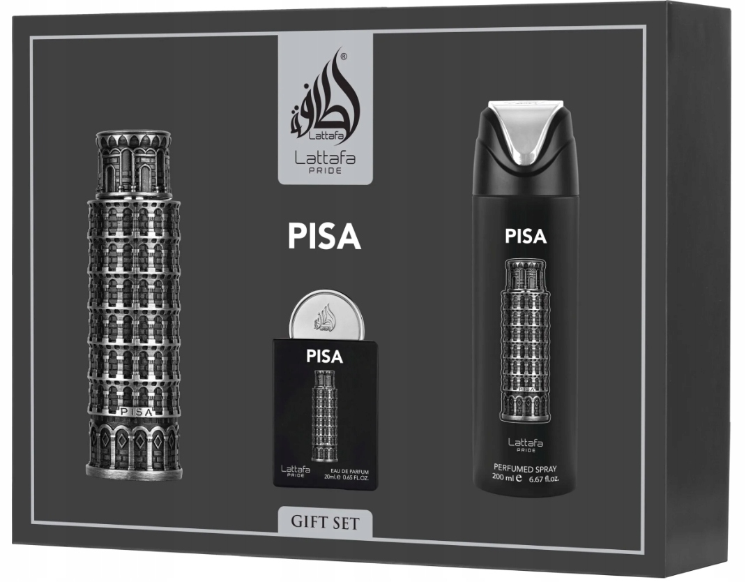 Lattafa Pisa Giftset Edp 100ML 20ML Deo 200 ML
