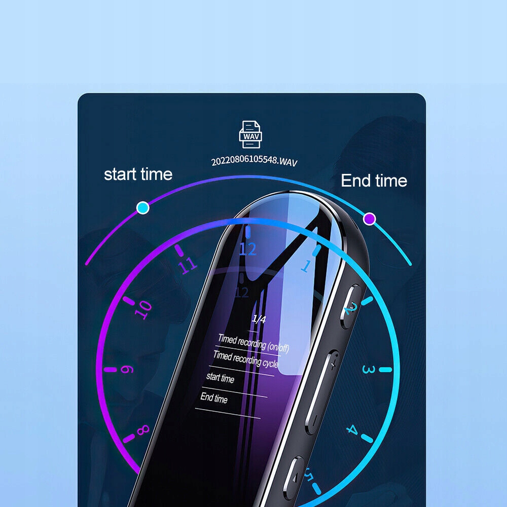 PROFESSIONAL DYKTAFON, AKUMULATOROWY ODTWARZACZ MP3, DŁUGOPIS DO NAGRYWANIA Wysokość produktu 9.8 cm