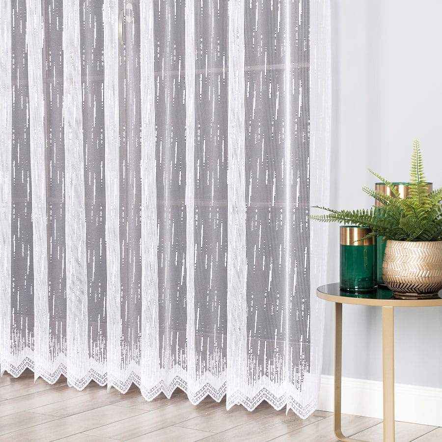 

Firanka gotowa biała z taśmą wzór 600x250cm MAG631
