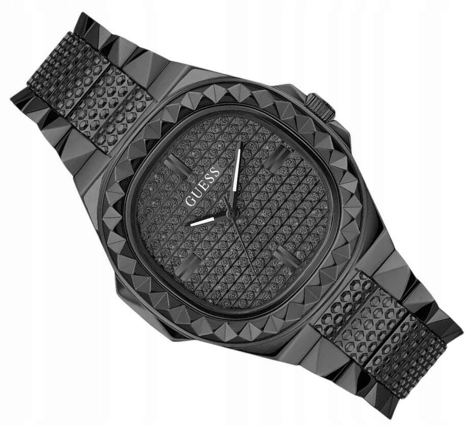 Pánské Elegantní Černé Hodinky Guess Rebellious Gent GW0622G2 50M