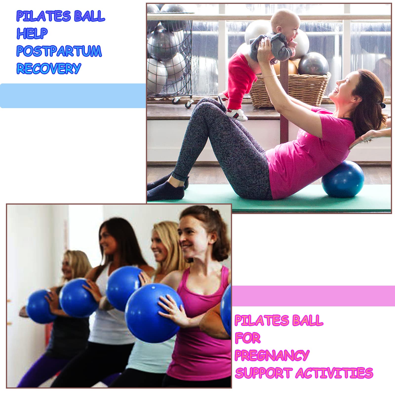 YiYFiT Piłka Pilates 2 Sztuki 25cm Mini Piłka do Ćwiczeń Fitness Pilates — miniatura 4
