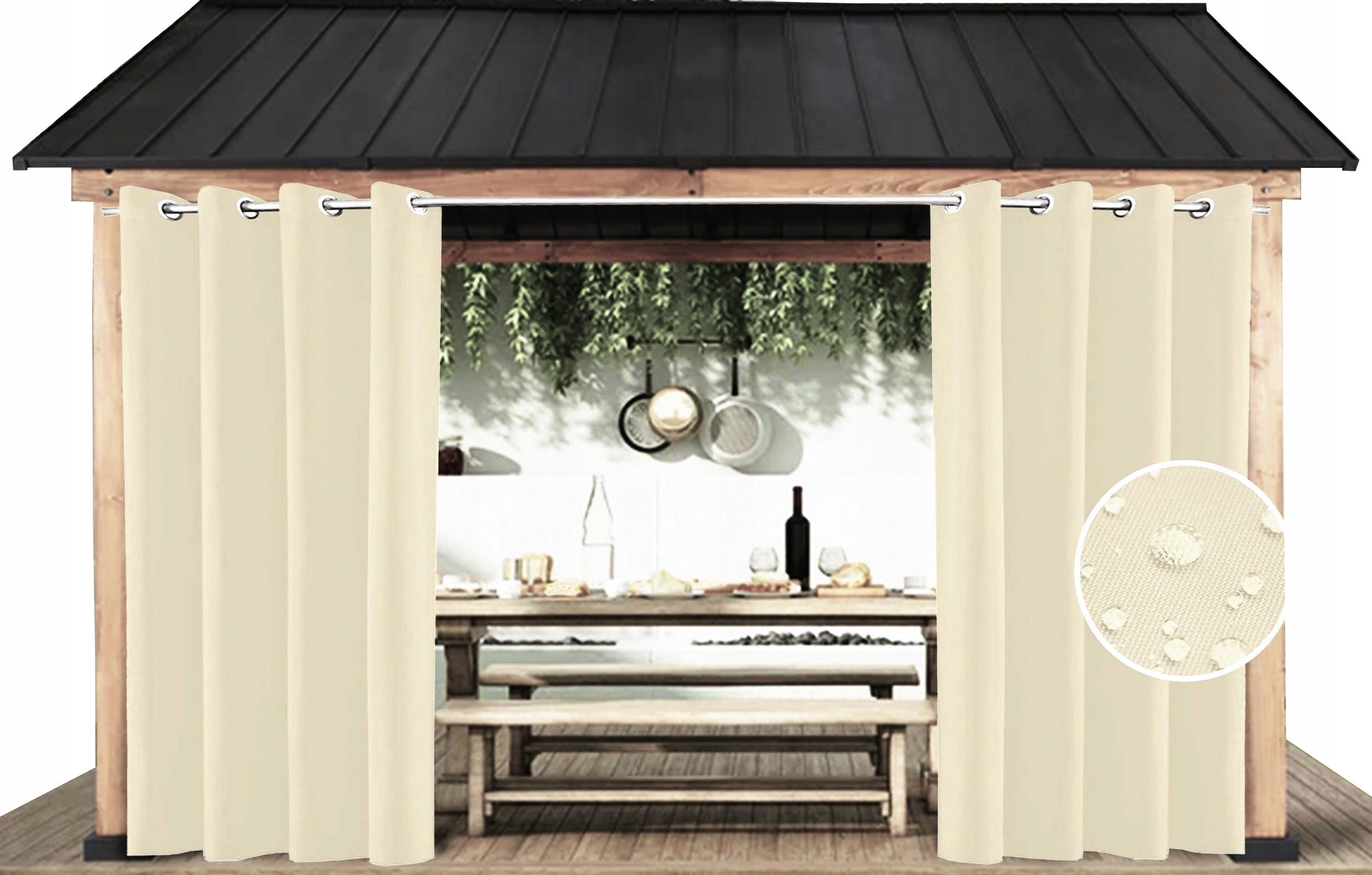 Zasłony Ogrodowe 155x230 DO altany tarasu ogrodu Kod producenta 332233