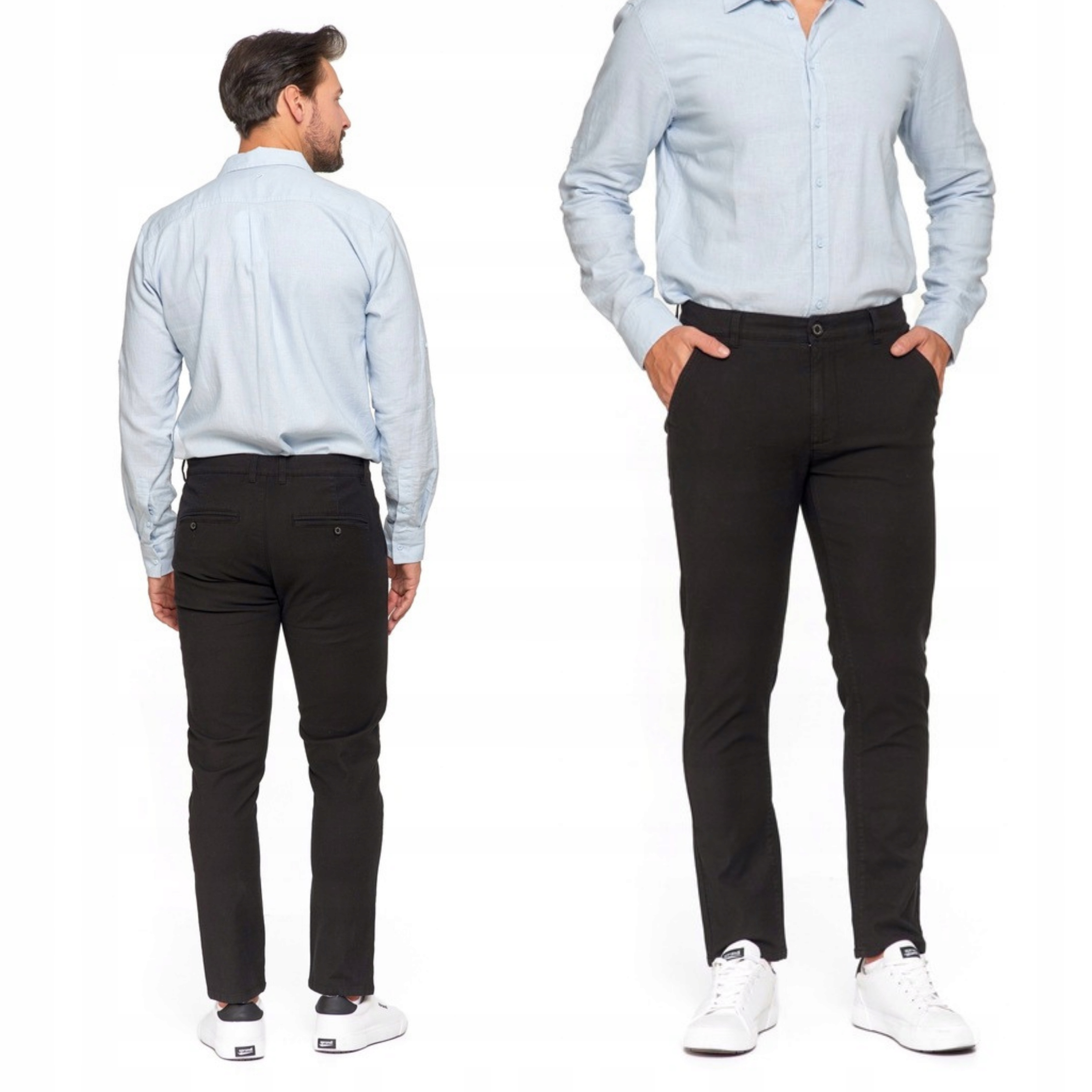 Podnie Męskie Moraj Chinosy Z Prostą Nogawką Modne Rozm. 34