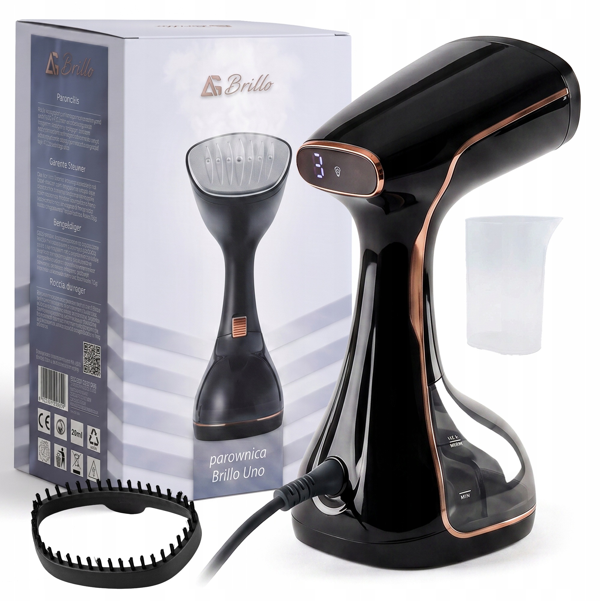Parownica Do Ubrań Czarna Żelazko Parowe Steamer 2000W Brillo Uno 50G Min