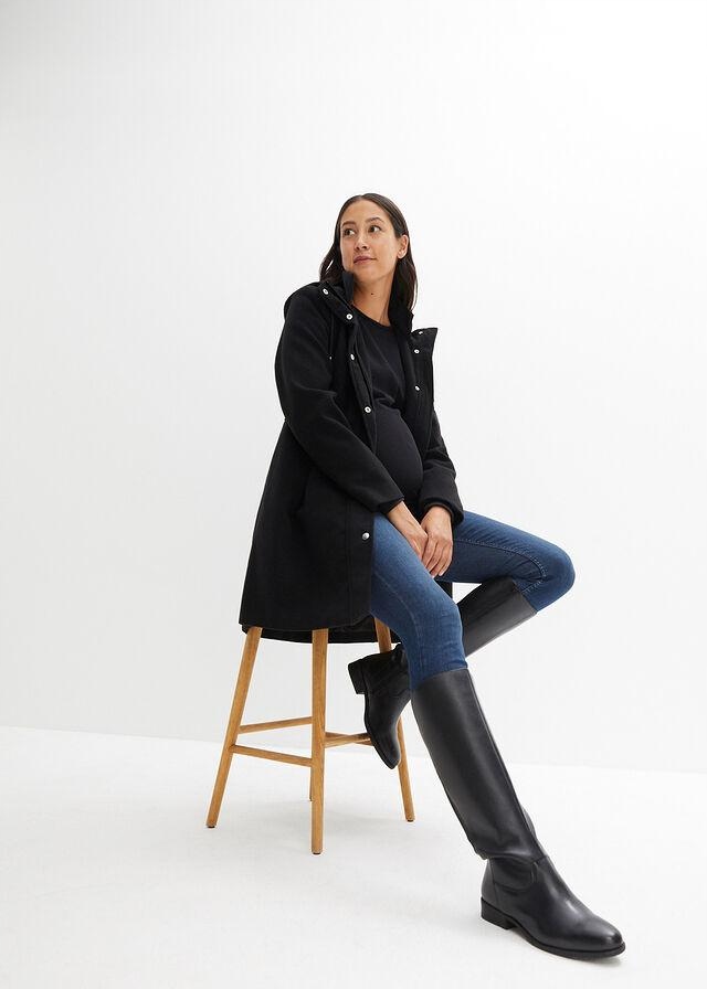 PŁASZCZ CIĄŻOWY Z WKŁADKĄ BONPRIX 44 Kaptur z kapturem