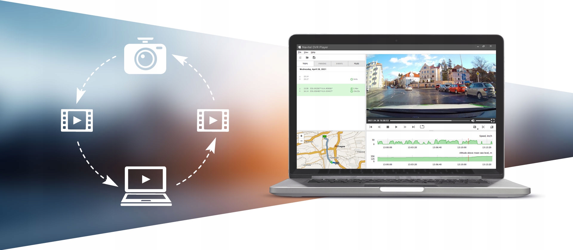 Inteligentny wideorejestrator Navitel r37 GPS - WIFI,Tryb parkingowy+Gratis Kąt widzenia 140°