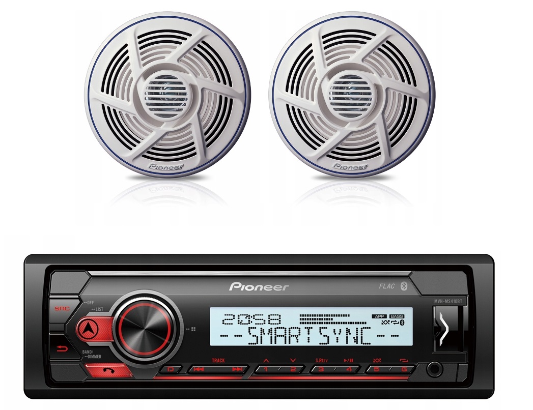 Rádio Marine reproduktory pre jachtu Aux Bt Usb TS-MR1600 Pioneer MVH-MS410BT