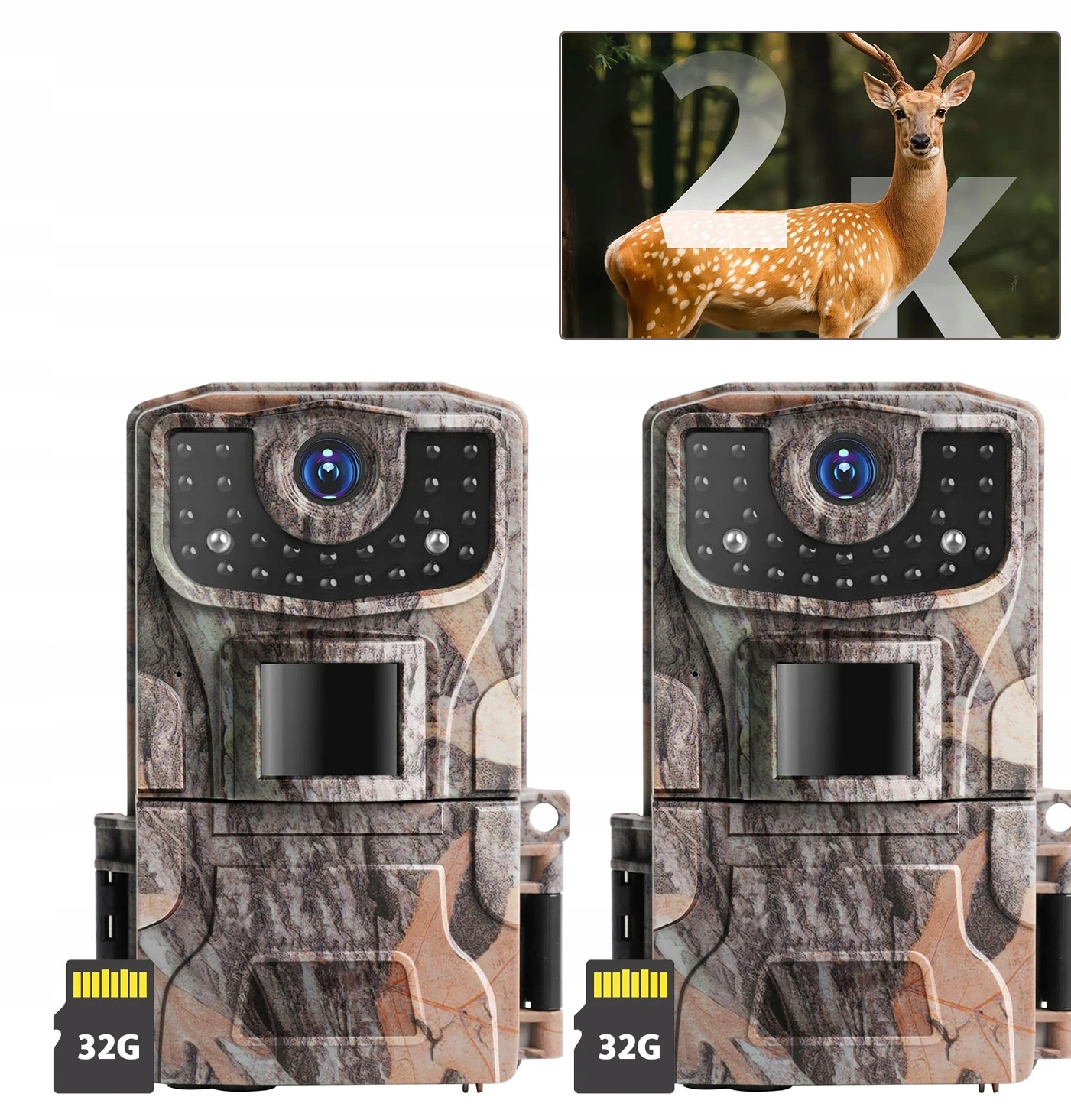 Lesní Kamera Fotopast Ir 2K 36MPX 26 Diod 850NM S Kartou 32 Gb 2KS