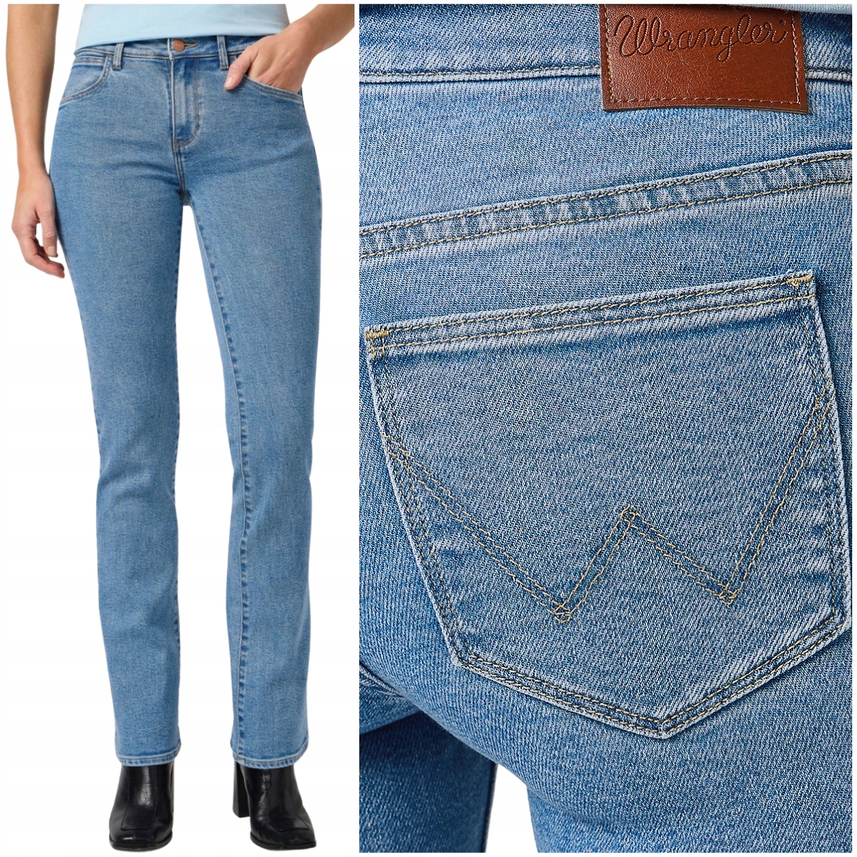 Wrangler Bootcut Stonewash rozšiřitelné dámské džínové kalhoty W30 L32