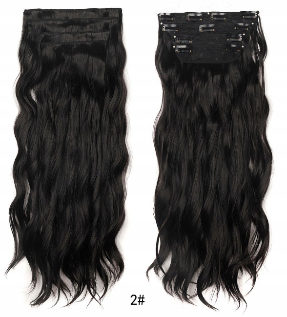 WŁOSY CLIP IN DOCZEPIANE Jak NATURALNE czarny 60CM Kod producenta 54654655