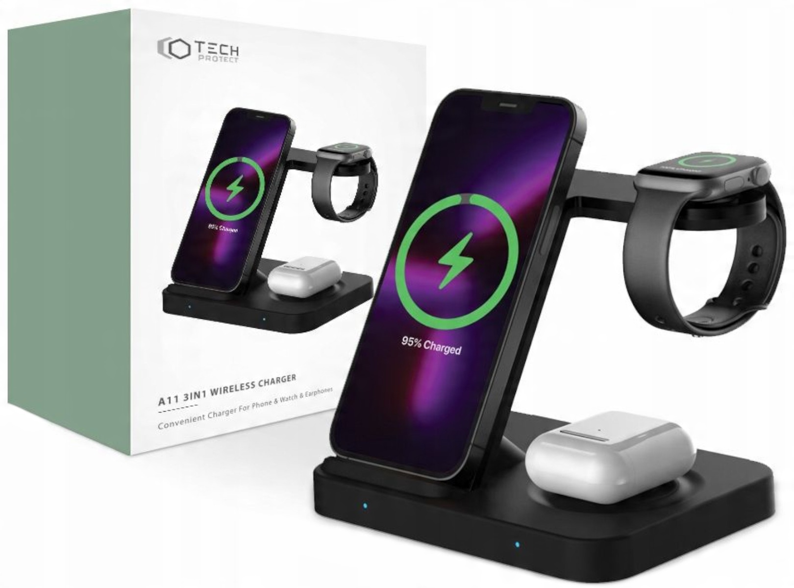 

Ładowarka Indukcyjna 3w1 Do iPHONE Apple Watch Air