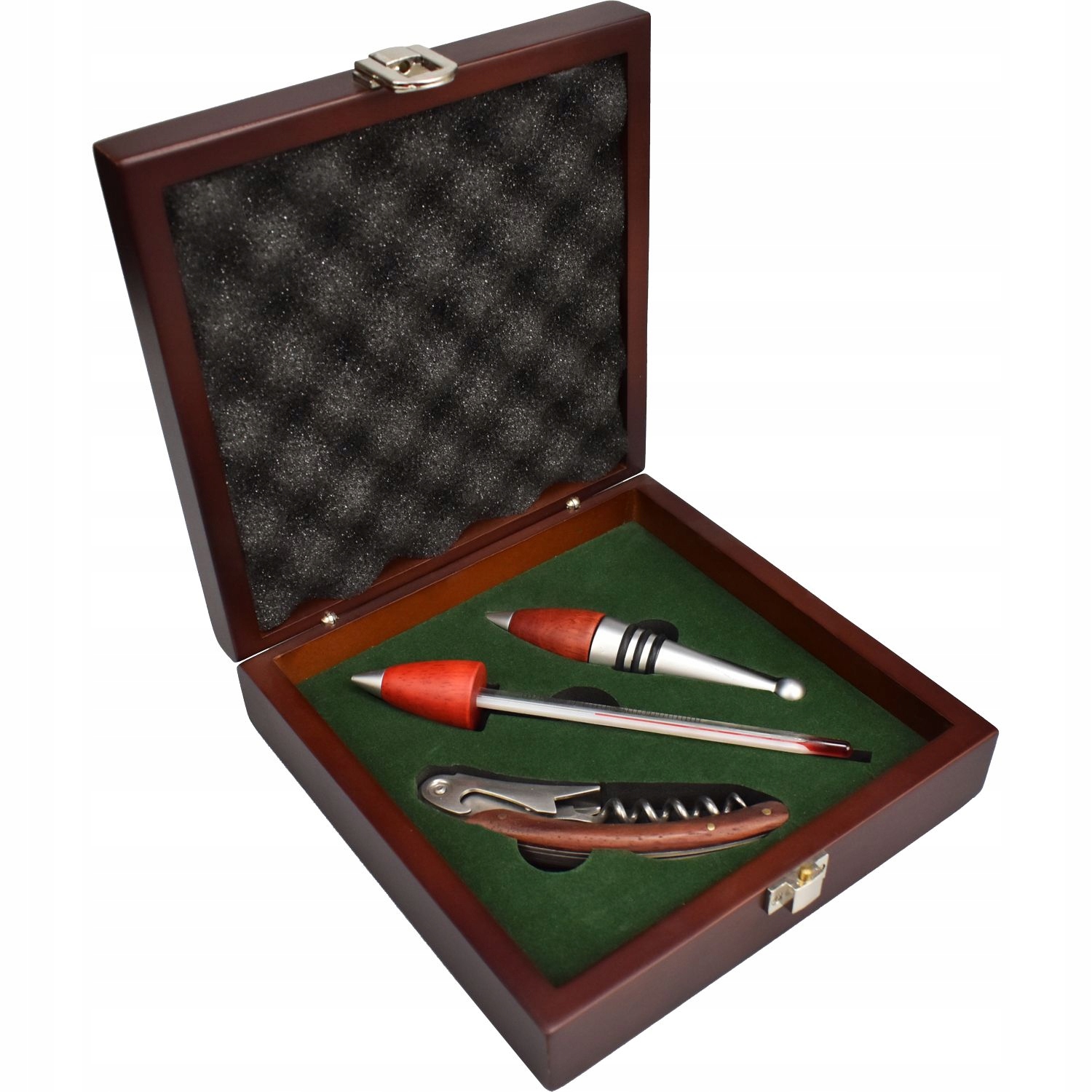 ZESTAW DO WINA - ELEGANCKIE DREWNIANE PUDEŁKO