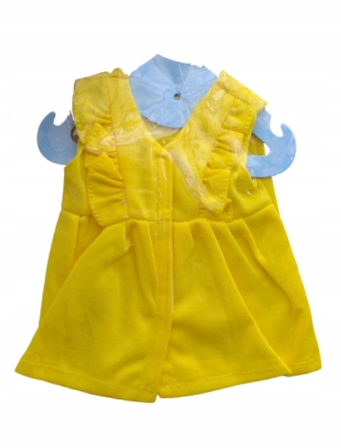 

Ubranka dla lalek 40-45cm żółta sukienka