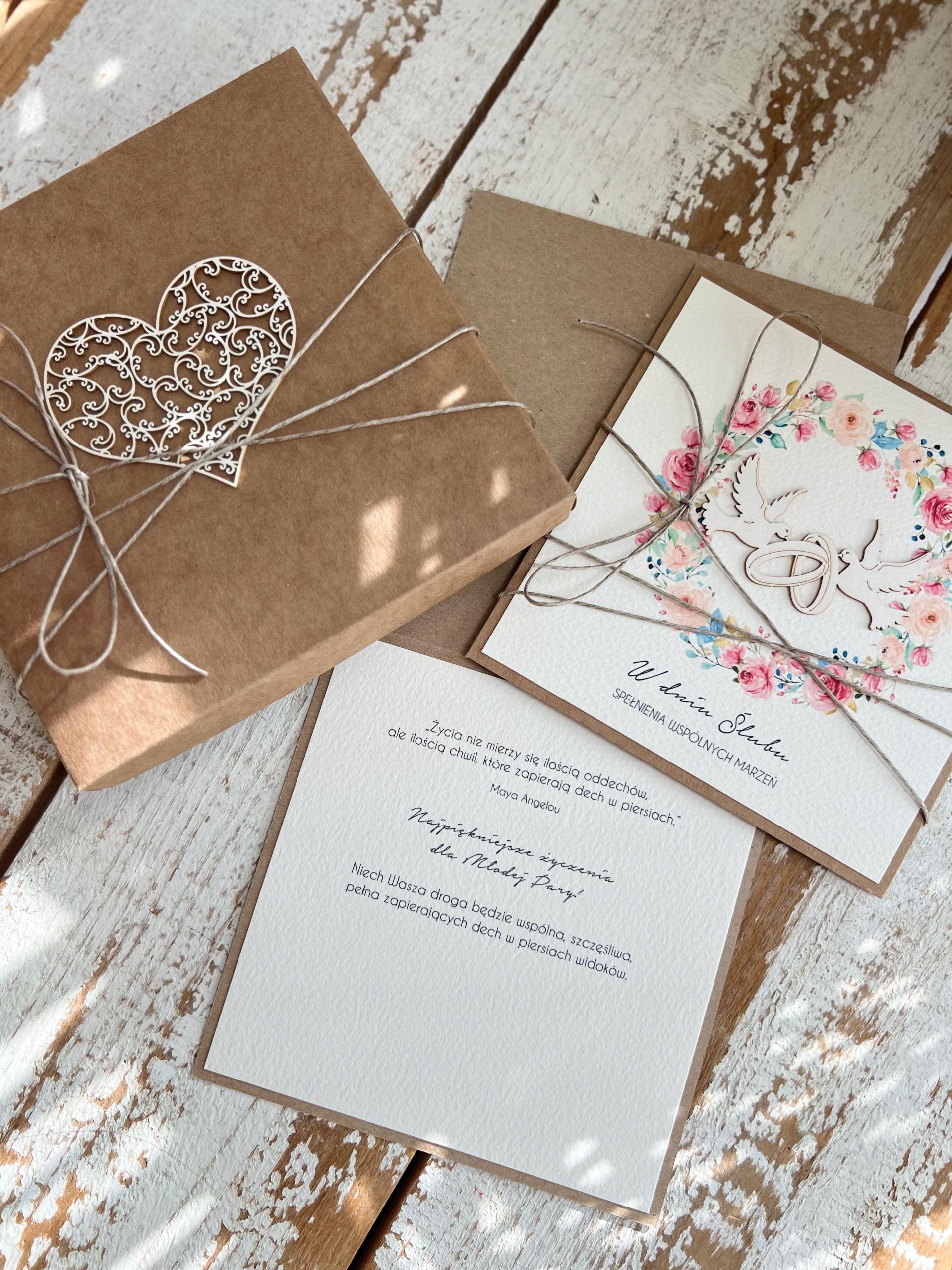 Svatební přání ručně vyrobené s krabičkou přání svatební