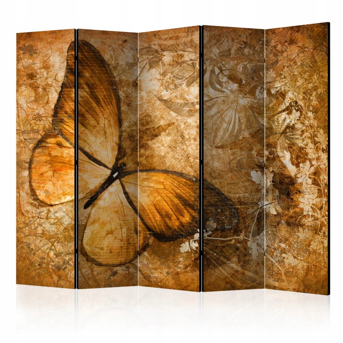 

Parawan 5-częściowy - motyl (sepia) II