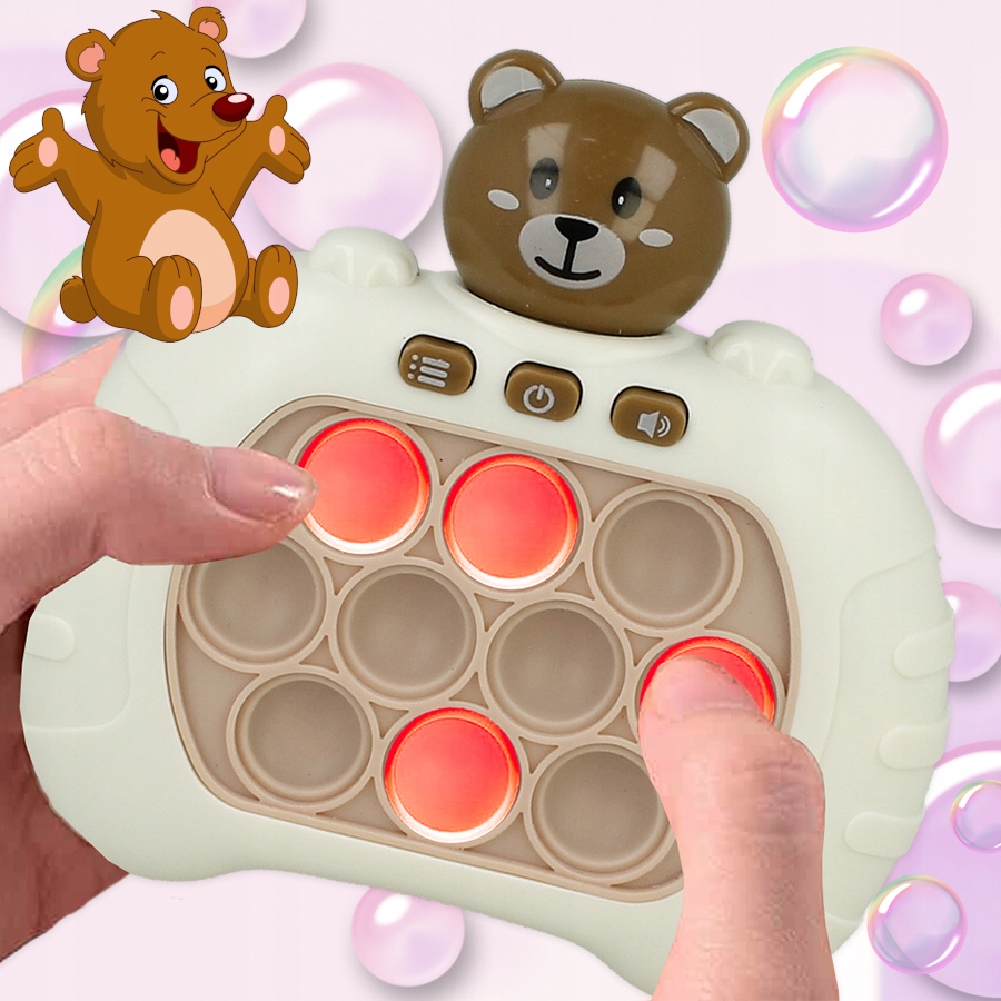 GRA ZRĘCZNOŚCIOWA POP IT POPIT ELEKTRYCZNA ANTYSTRESOWA ŚWIECI DŹWIĘKI MIŚ Bohater Inny