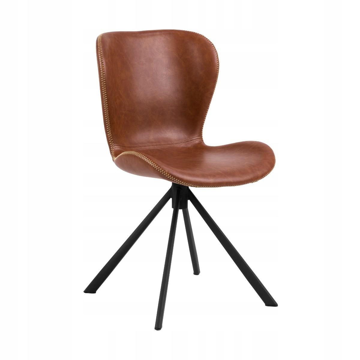 Stolička do jedálne, kuchyne, obývačky, z umelej kože, hnedá Retro Batilda