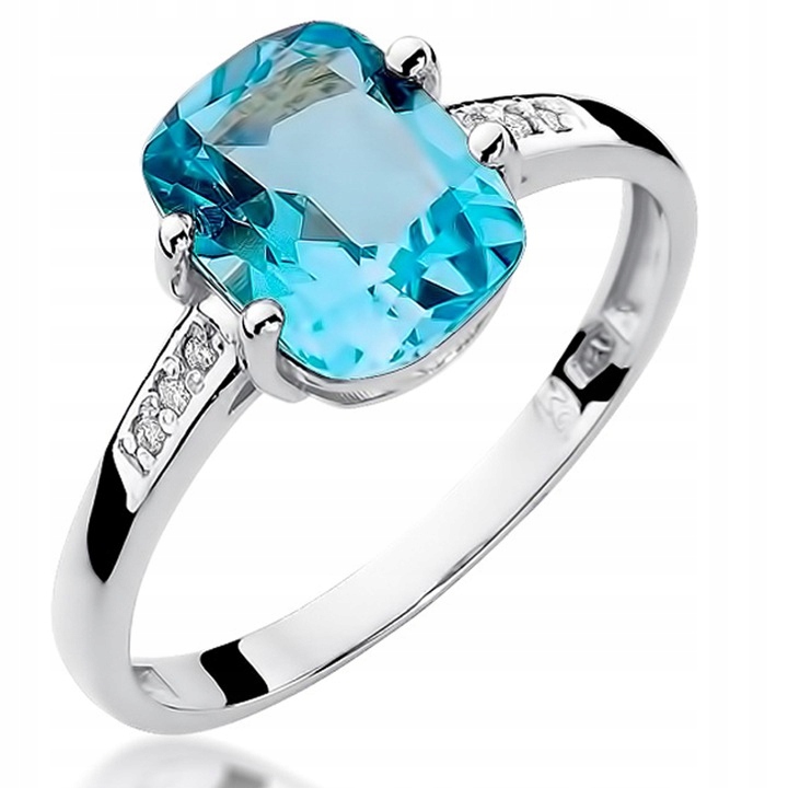 

Pierścionek Złoty Z Topazem I Brylantami