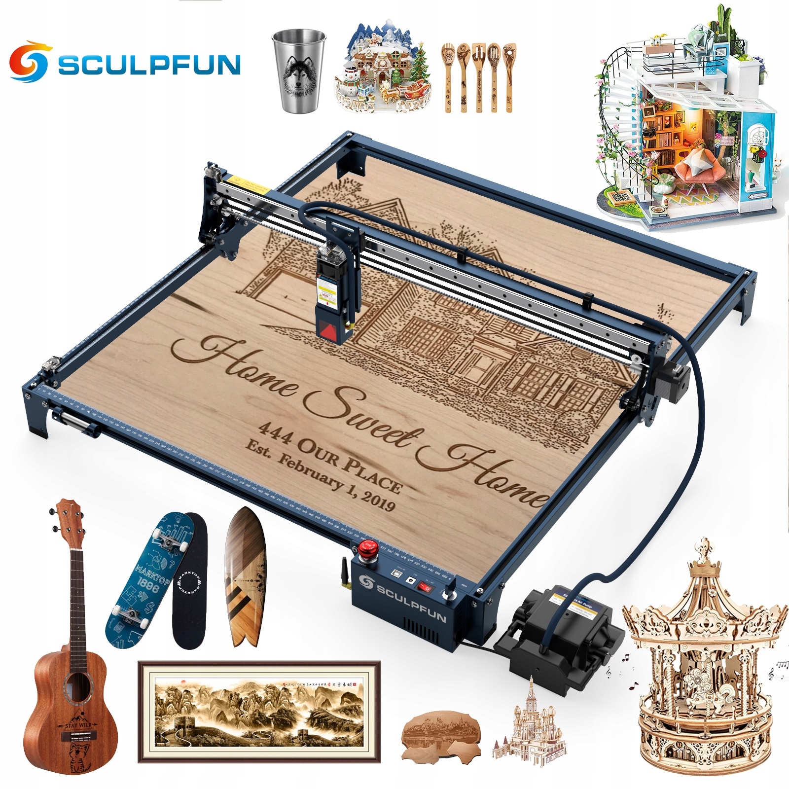 Laserové gravírování Sculpfun S30 Ultra 600*600 33W-36W