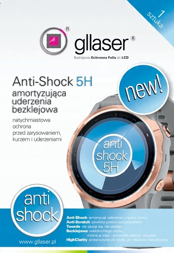 

Folia ochronna Anti-Shock 5H Garmin Vivoactive 3
