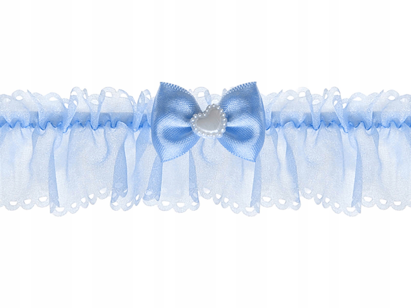 

Podwiązka atłasowa z błękitną kokardką - 1 szt