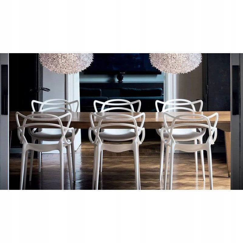 Krzesło Ażurowe Ażur Czarne Do Salonu Hotelu Restauracji Kuchni Ogrodu Szerokość mebla 54 cm