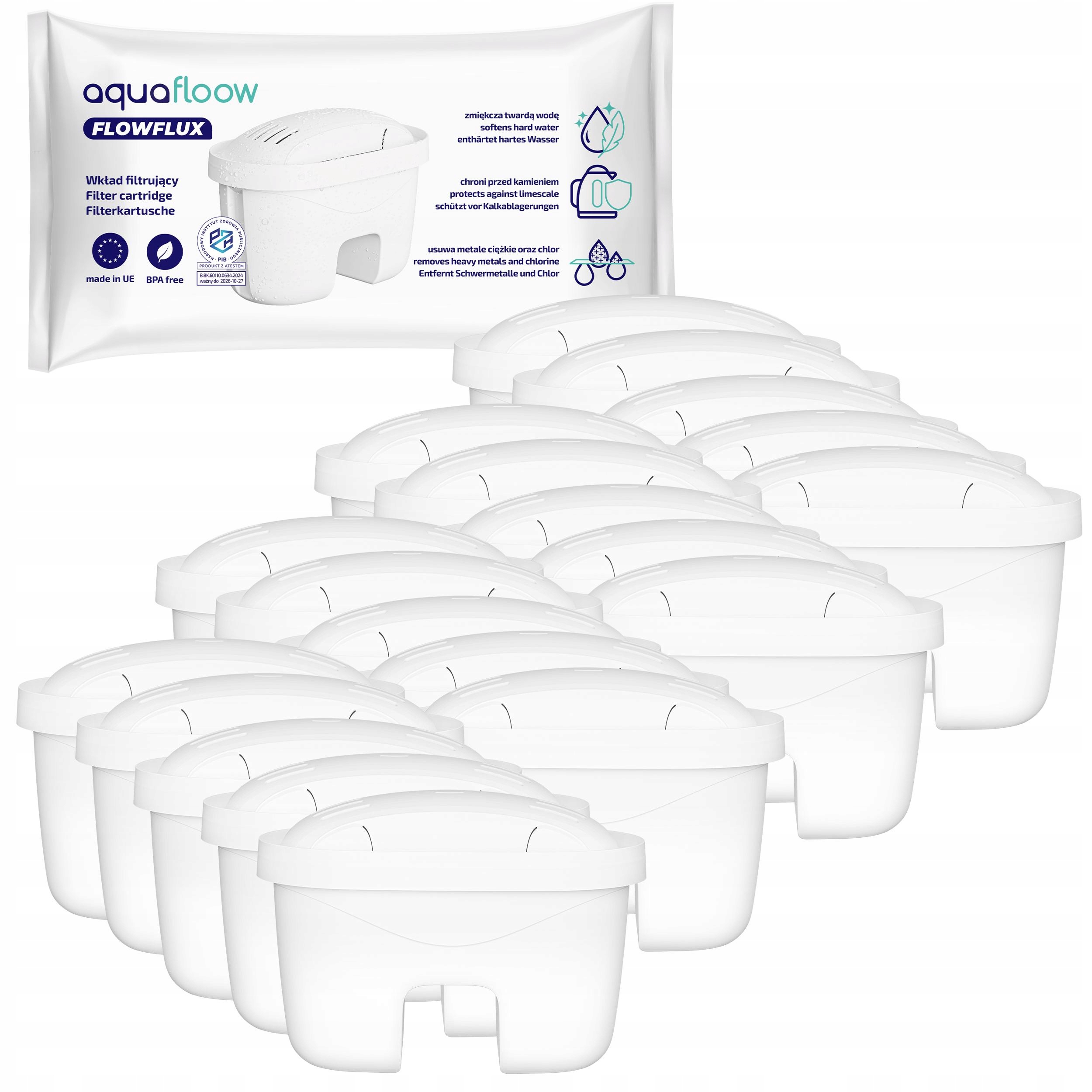 Filtr do wody Aquafloow FlowFlux do dzbanka Laica zamiennik BiFlux 20szt
