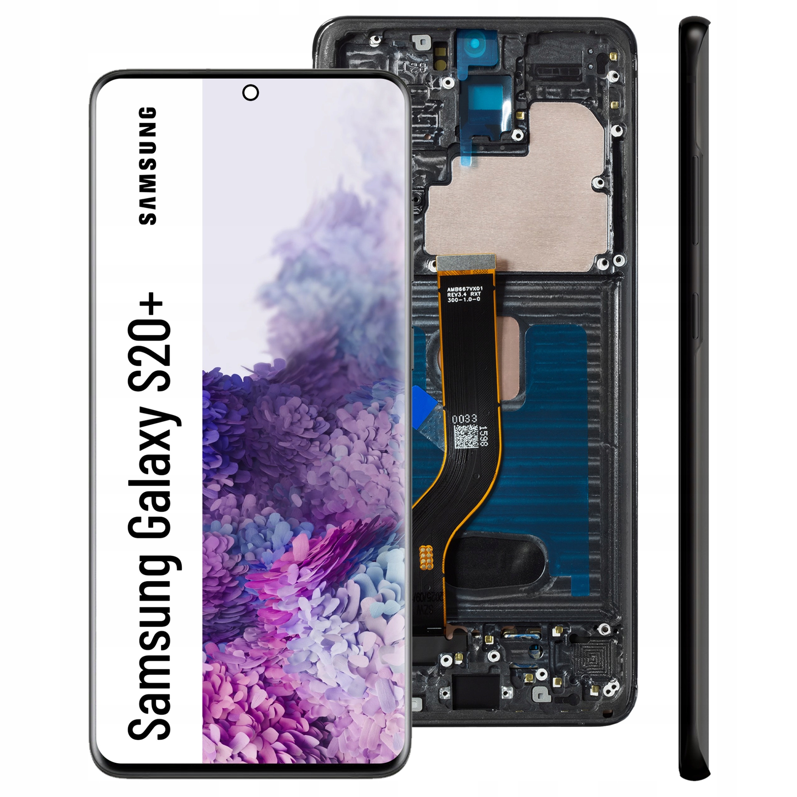Displej s rámečkem pro Galaxy S20+ Oled Full Size LCD panel Cosmic Black