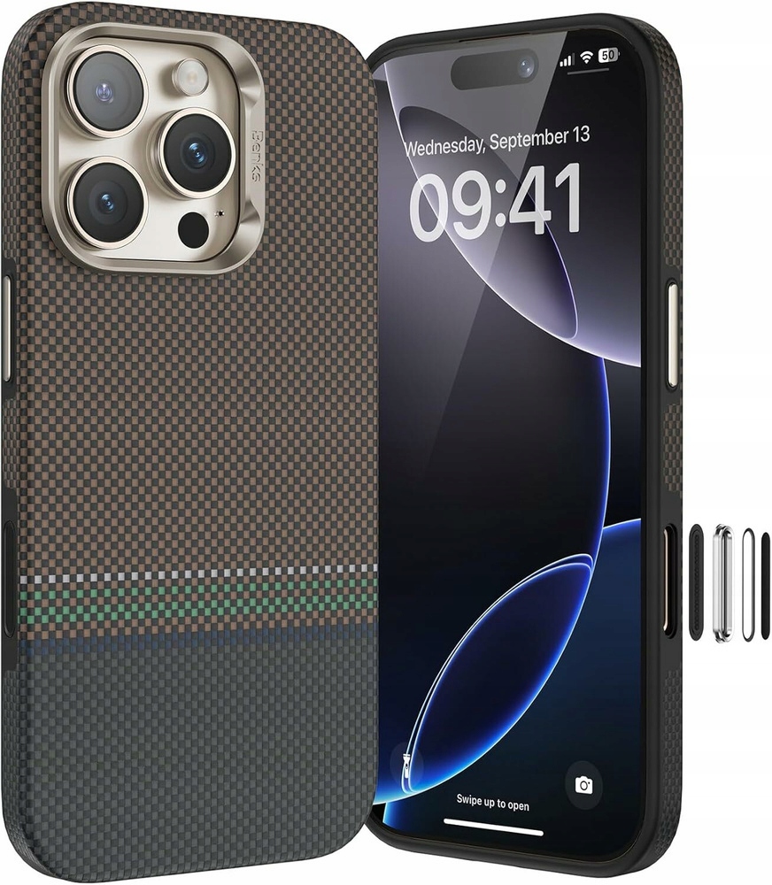 Benks Ochranné kevlarové pouzdro MagSafe pro iPhone 16 Pro, aramidové vlákno