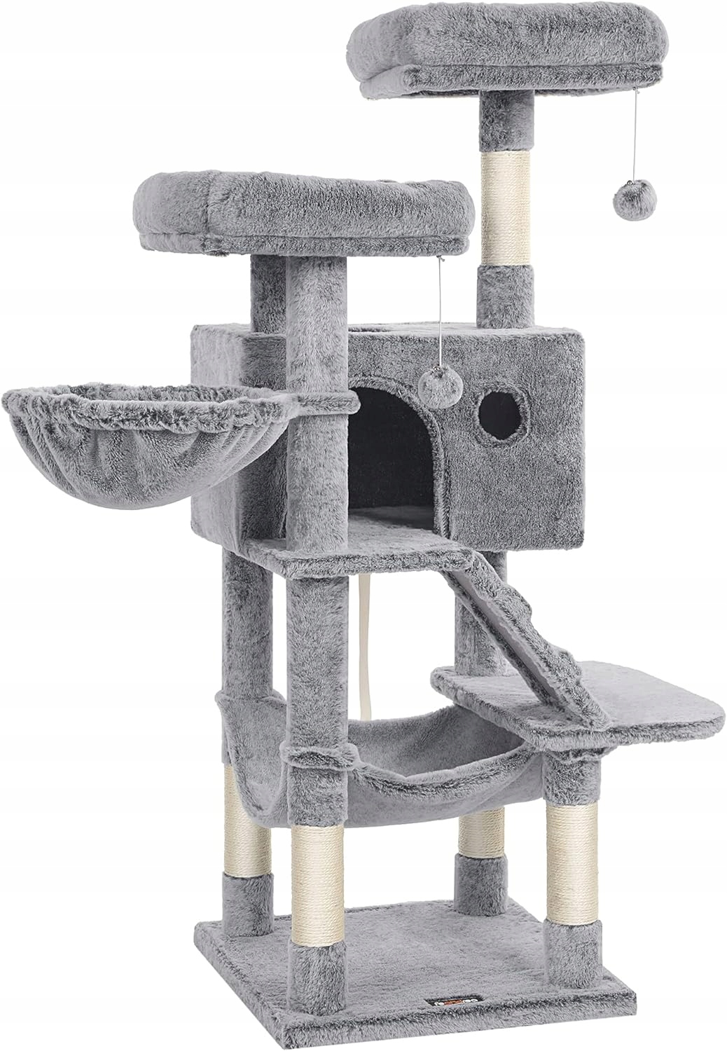 Levně Feandrea Velký škrabák pro kočky 135 cm Ombre Šedý Měkký plyš