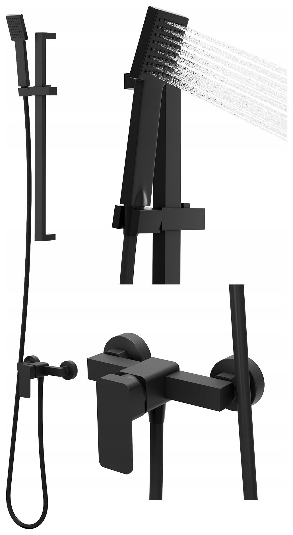 Súprava Na Sprchovanie Čierna Batéria S Sprchou Slúchadlá Tyč Veri ZN3