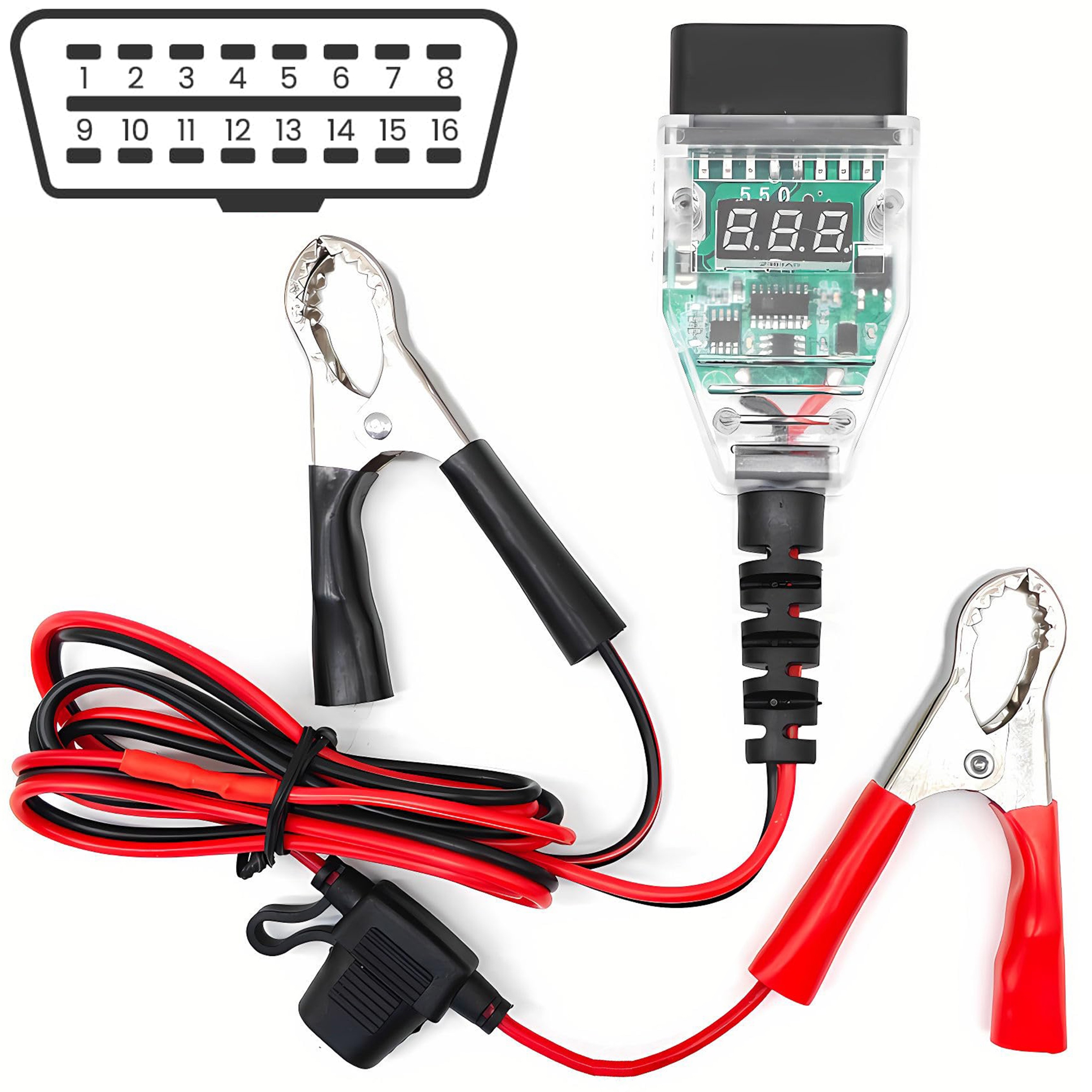 Podtrzymanie Pamięci przy wymianie Akumulatora Led OBD-2 Anty-reset Ecu 5A