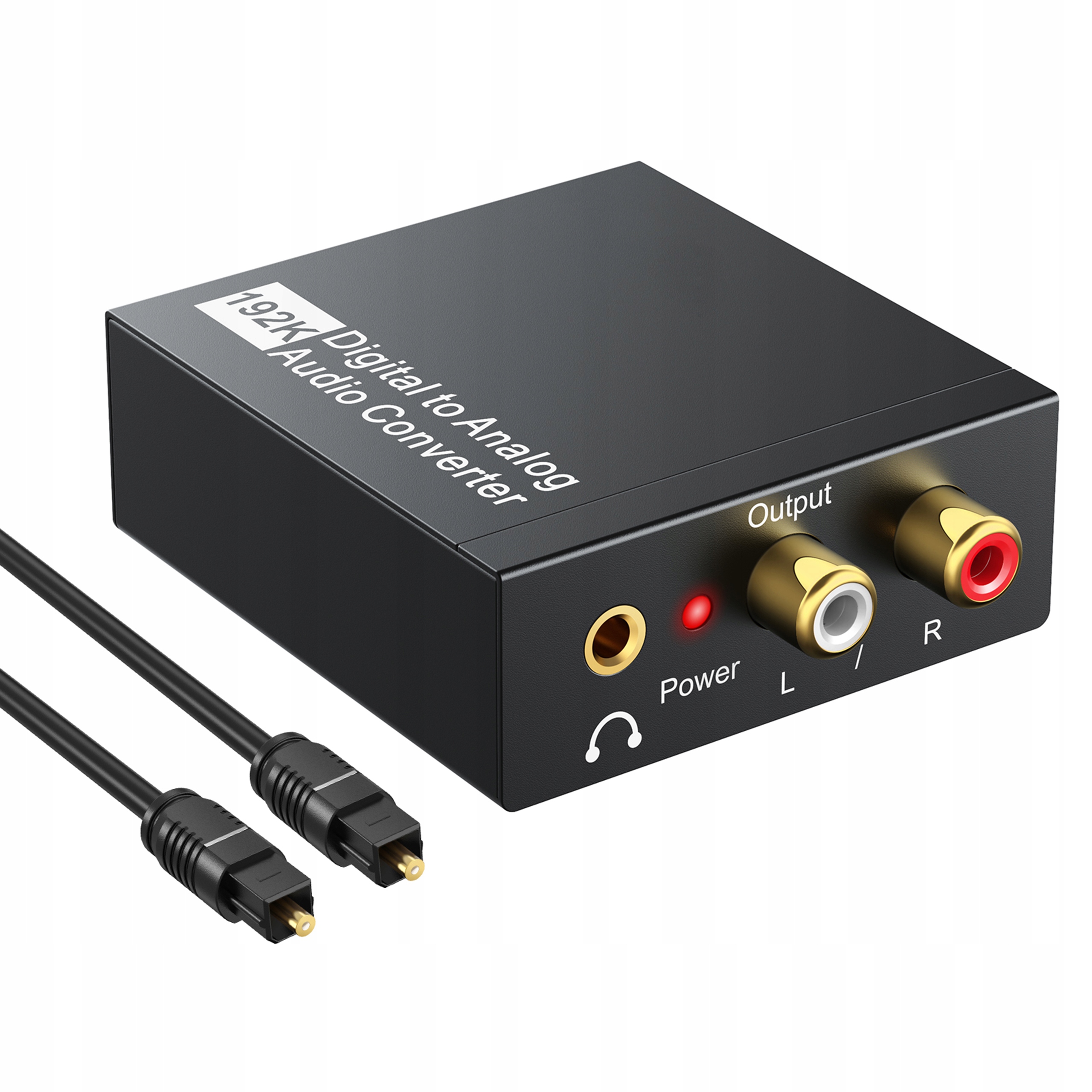 KONWERTER OPTYCZNY COAXIAL TOSLINK DO 2x RCA CINCH Załączone wyposażenie Przewód optyczny Toslink Kabel DC - USB