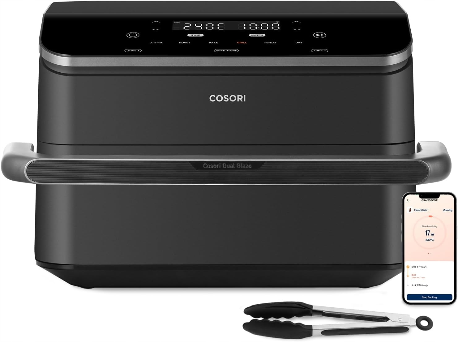 Frytkownica beztłuszczowa Cosori TwinFry 10L 2800W Dual Blaze Black/silver