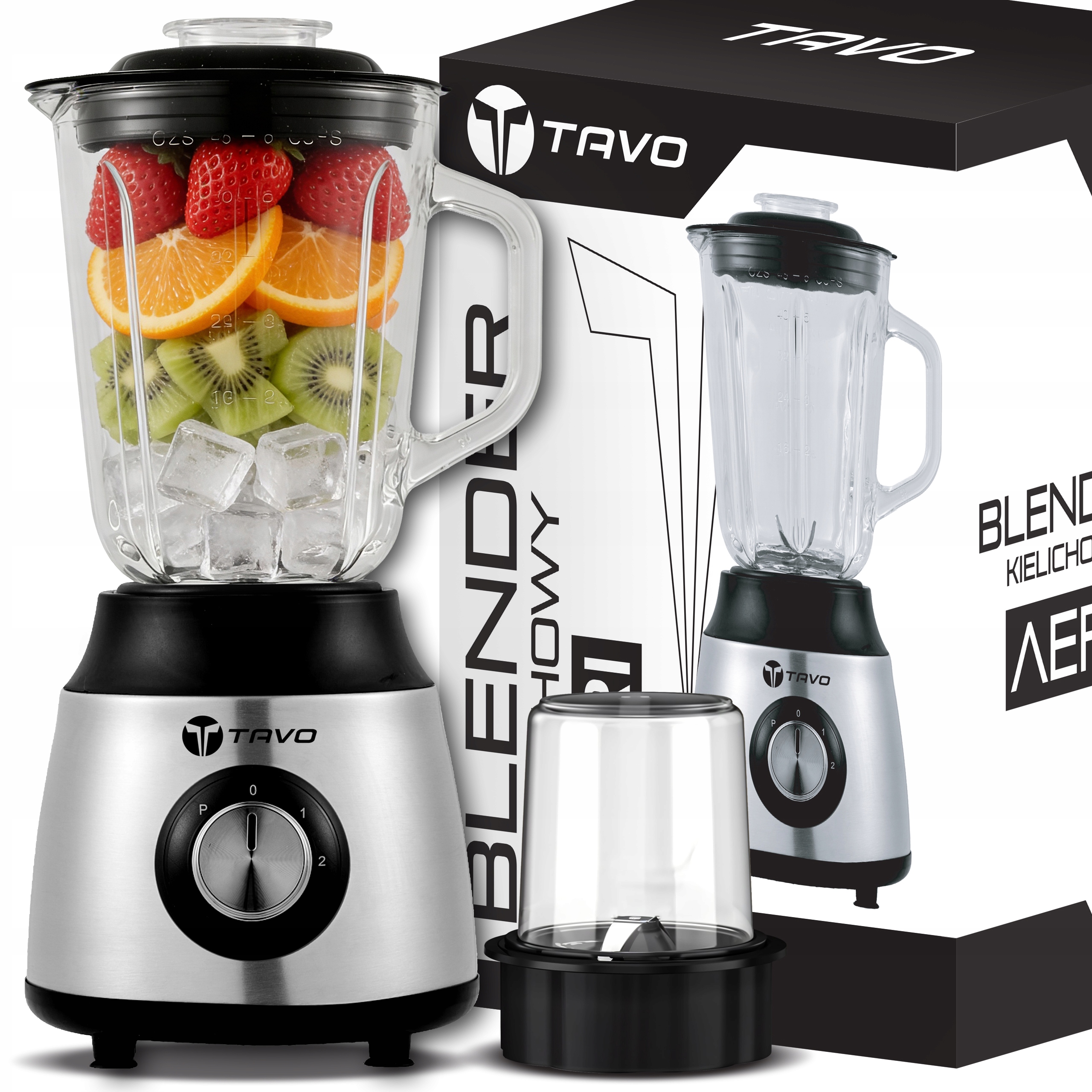 Mocny Blender Kielichowy 1,5L 1600W Do Koktajli Smoothie Mikser Kruszy Lód