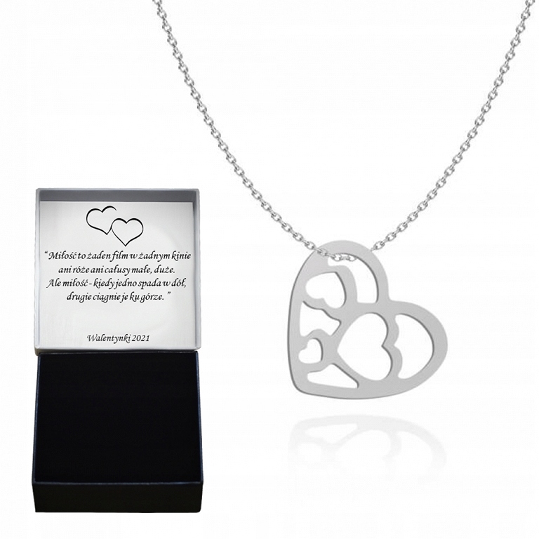 Stříbrný Náhrdelník Se Srdcem Pro Den Žen Ažurové Srdce 925 Dárek