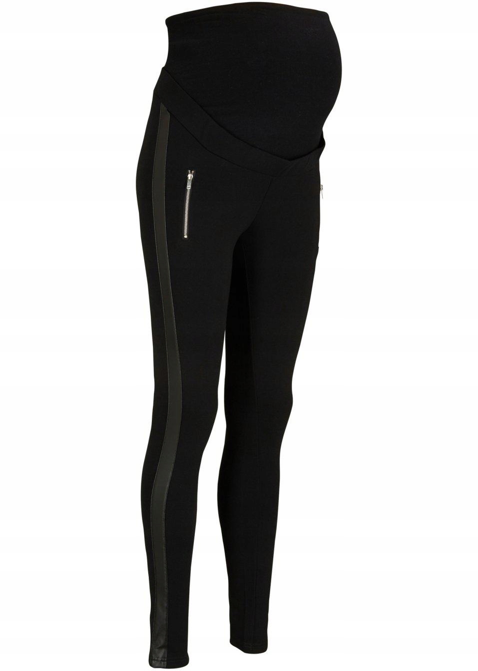 Bonprix 40 LEGGINSY CIĄŻOWE Z LAMPASEM