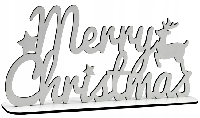 

Merry Christmas Biały Stojak Dekoracja