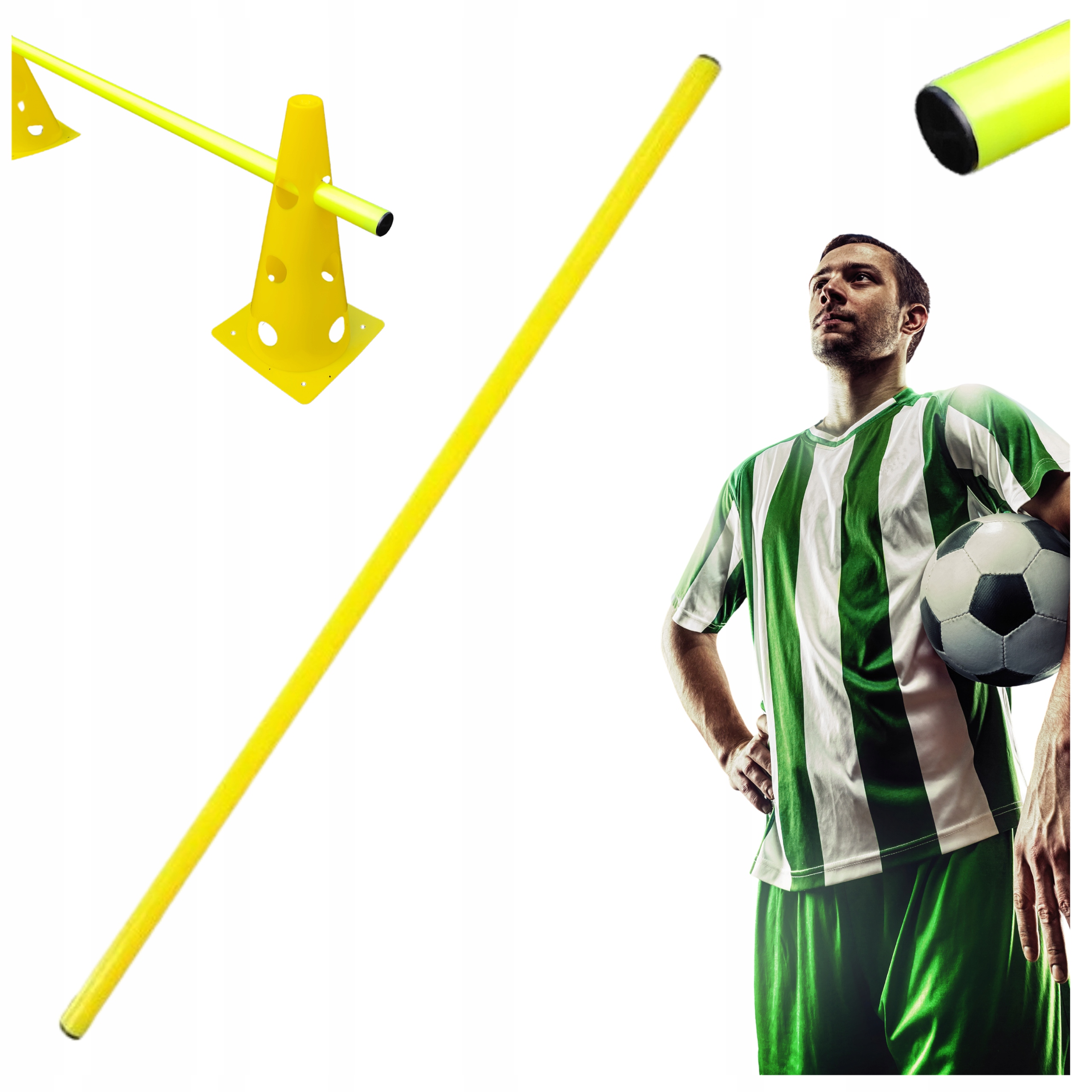 Laska Tyczka Treningowa Gimnastyczna yellow 100cm trening do Treningu 1szt.