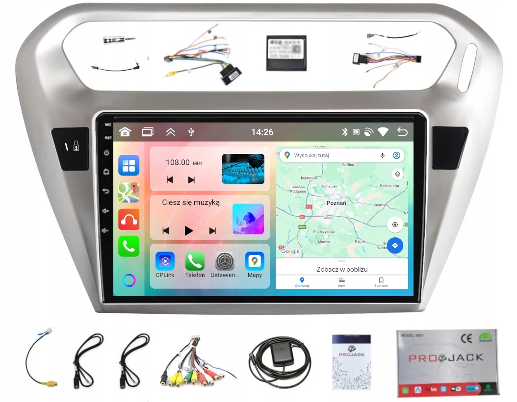 Rádio Navigácia Gps Citroen C-elysse 2012-2021 Carplay Android 6GB 128GB