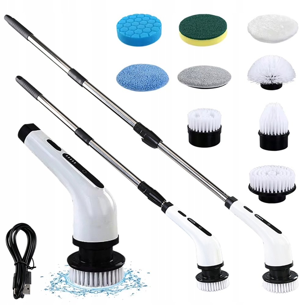 Levně Elektrický Bezdrátový Čisticí Kartáč Na Podlahy Kuchyňských Koupelen 9V1