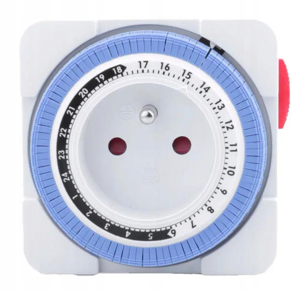 Programator Dobowy Mechaniczny Biały 16A 3680W Plastrol