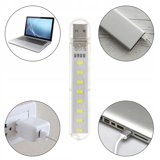 Lampka USB 5V 8 x LED SMD USB do PowerBank Zimny Producent ACS