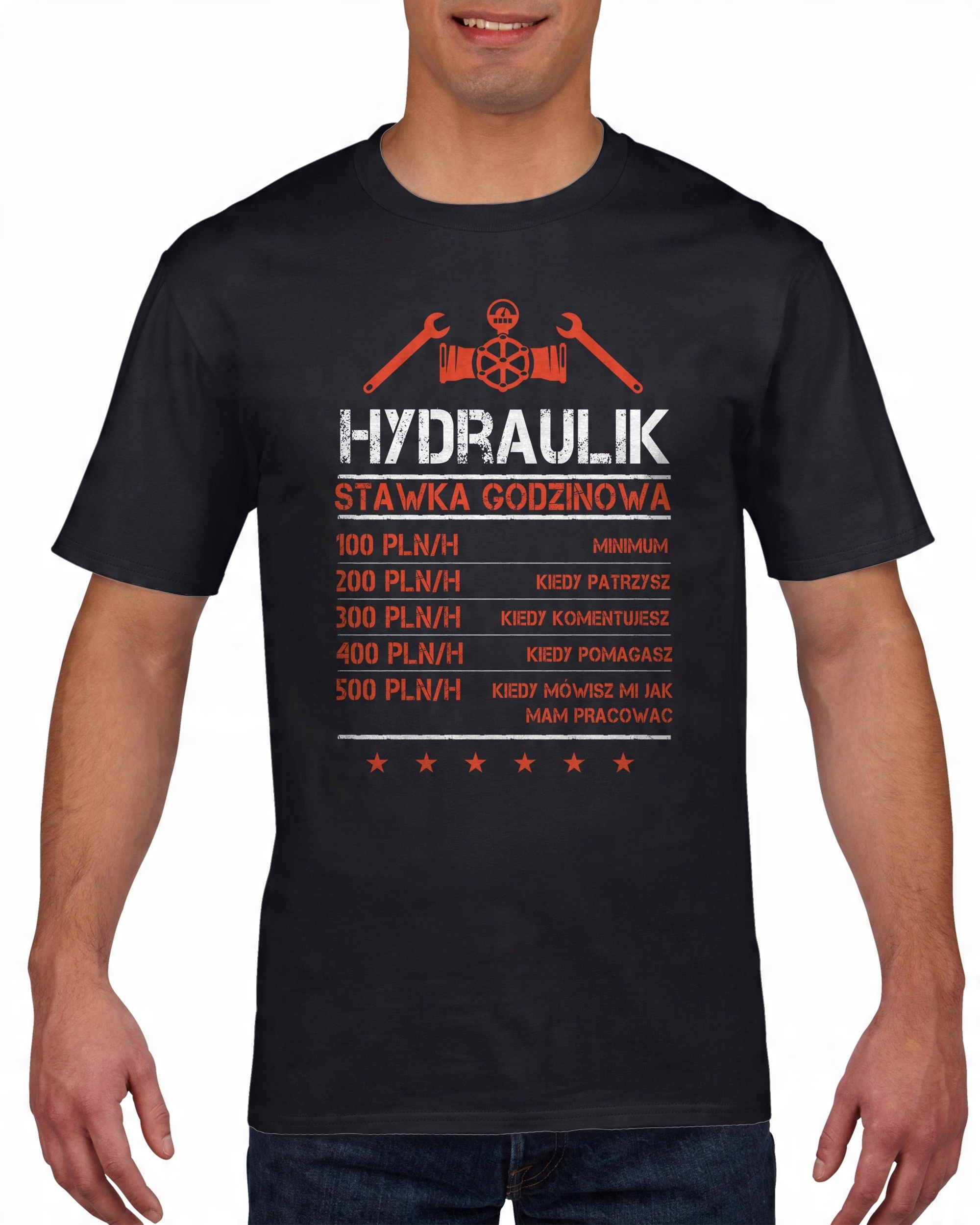

Koszulka męska Hydraulik stawka godzinowa L