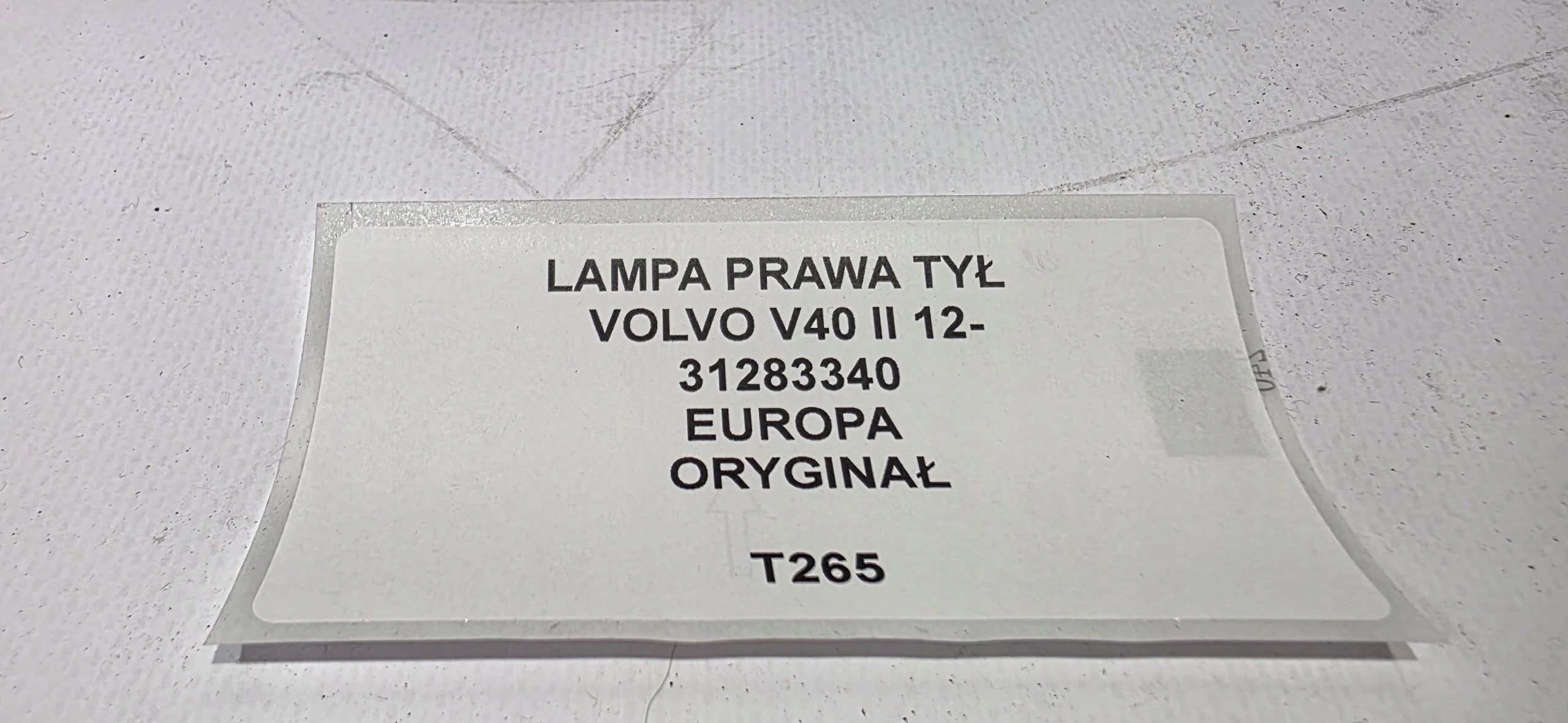 light right rear part VOLVO V40 II 12- original EUROPA 31283340
