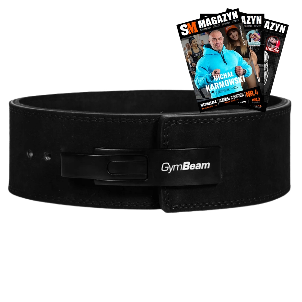 Gymbeam Kožený Vzpěračský Pás Lever Velikost XXL Barva Černá